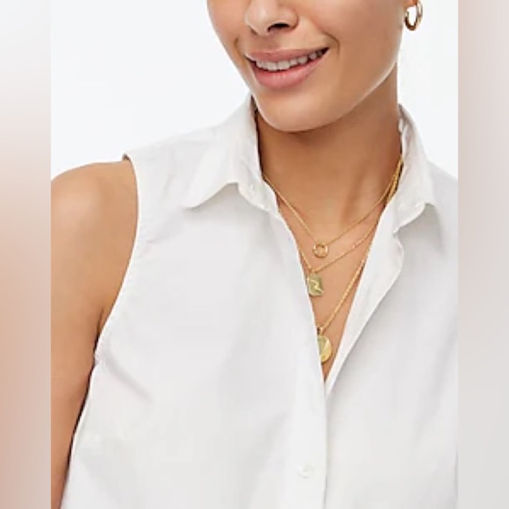 NWT - J Crew Sleeveless cotton poplin shirt in signature fit
